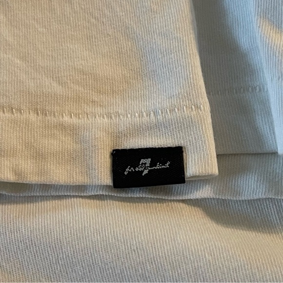 7 For All Mankind Shirt Mens White Short Sleeve 7FAM Graphic Logo Cotton Size L - Picture 6 of 8